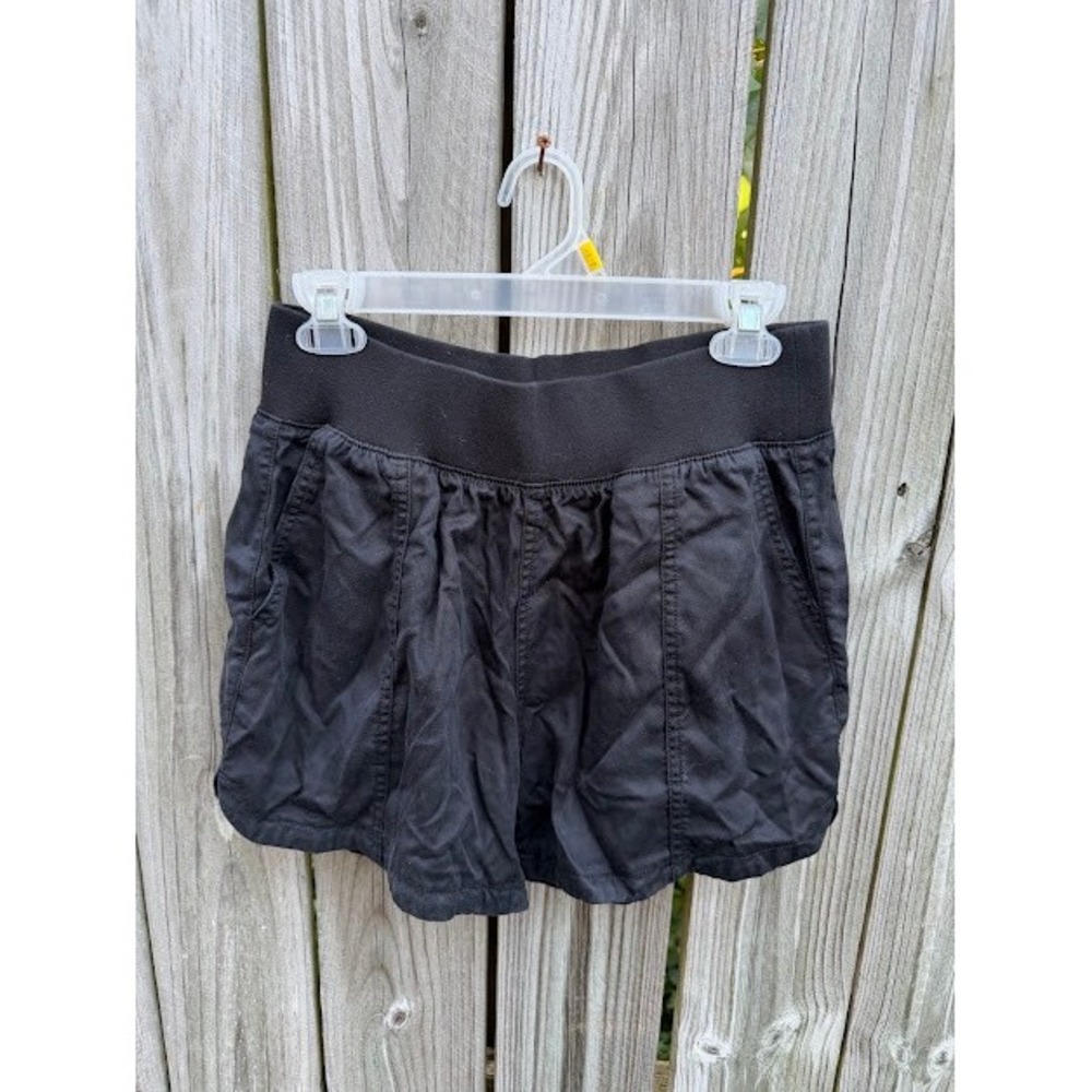 Casual Summer Minimalist Member's Mark Tencel Shorts Medium Black Elastic Waist